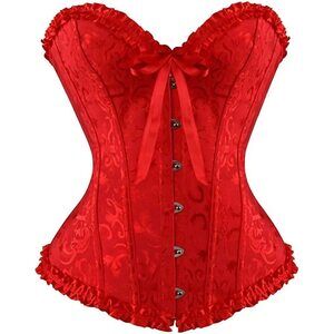 3016 Plus Size Corset Bustier Lace Up Overbust Bustier Lingerie Bodyshaper